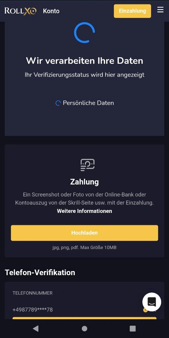 Spielerschutz & Verifizierungsprozess bei RollXO Casino